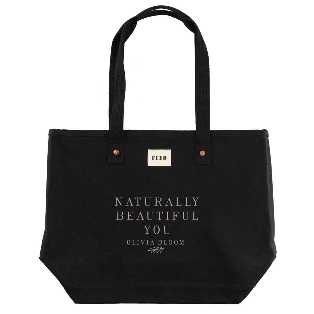 Feed organic cotton weekend tote Black miniatura 13
