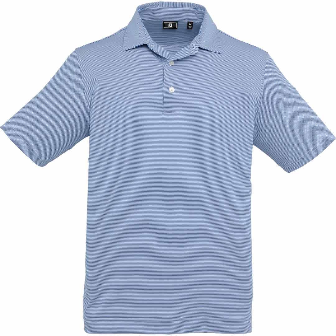 Footjoy mens microfeeder stripe polo Royal miniatura 24