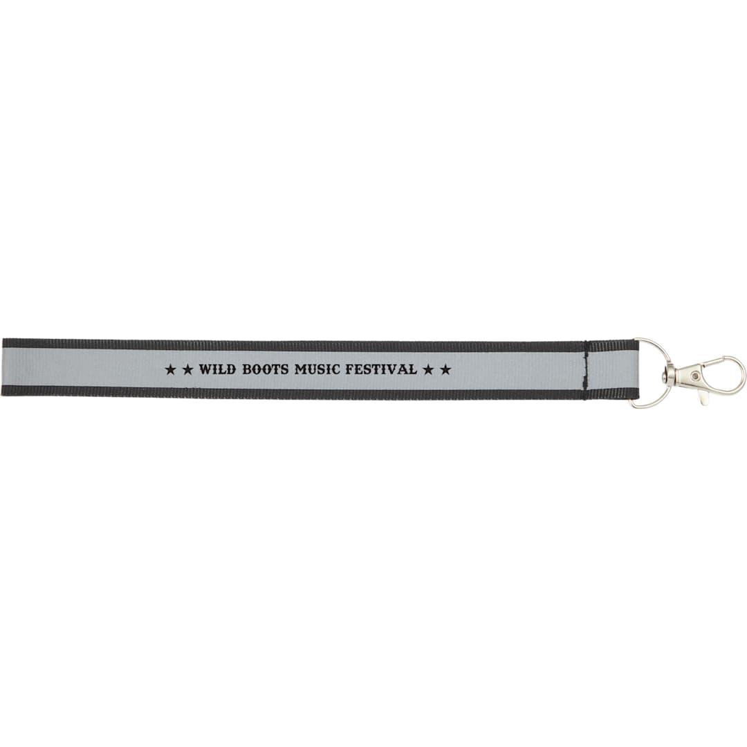 Reflective recycled wrist lanyard Black miniatura 8