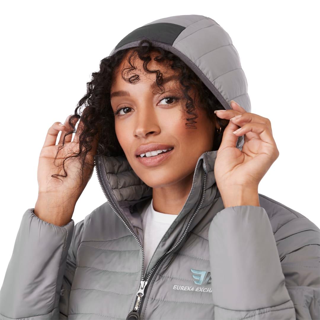 Womens silverton long packable insulated jacket Navy Blue miniatura 12