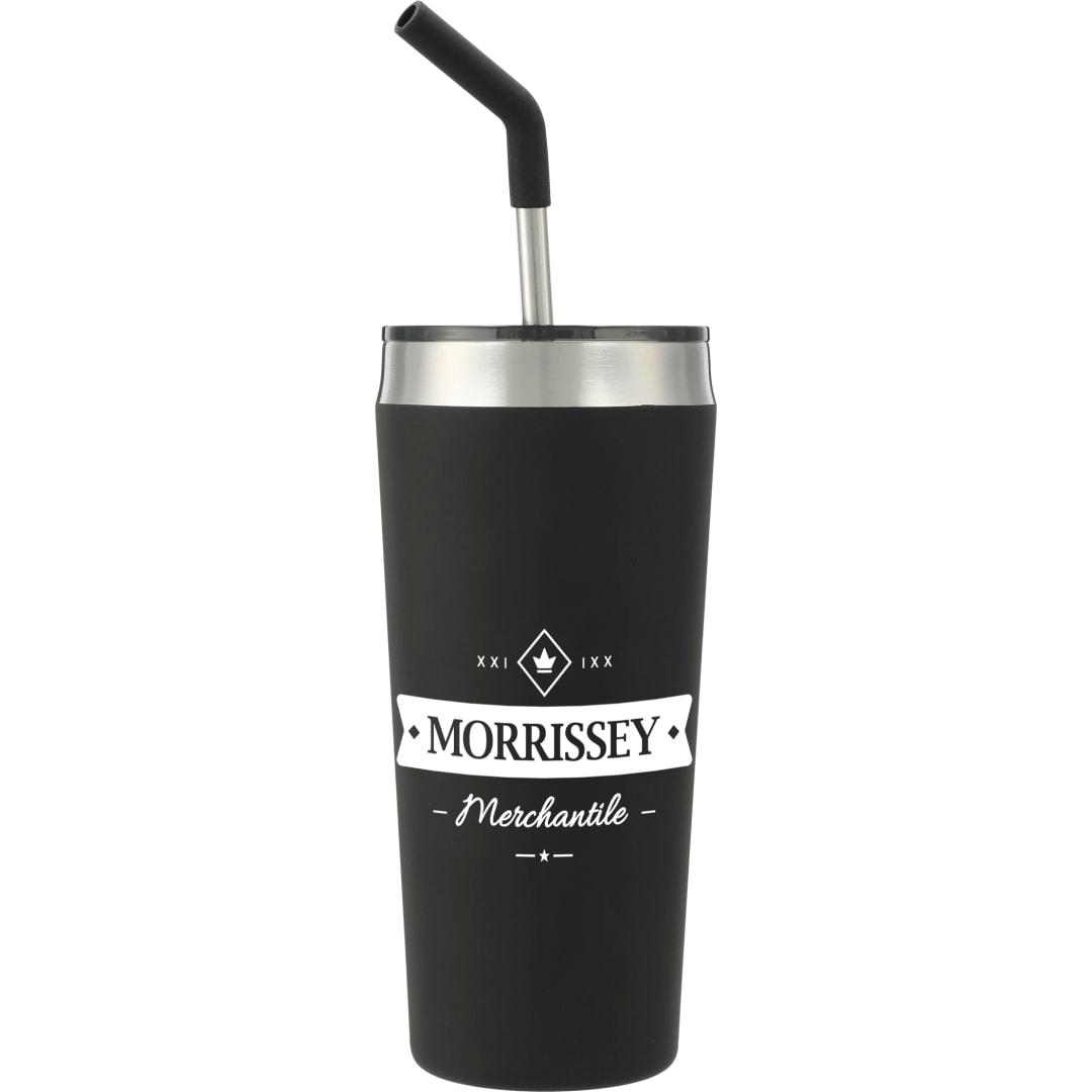 Faye 20oz vacuum tumbler w/ ss straw Black miniatura 6
