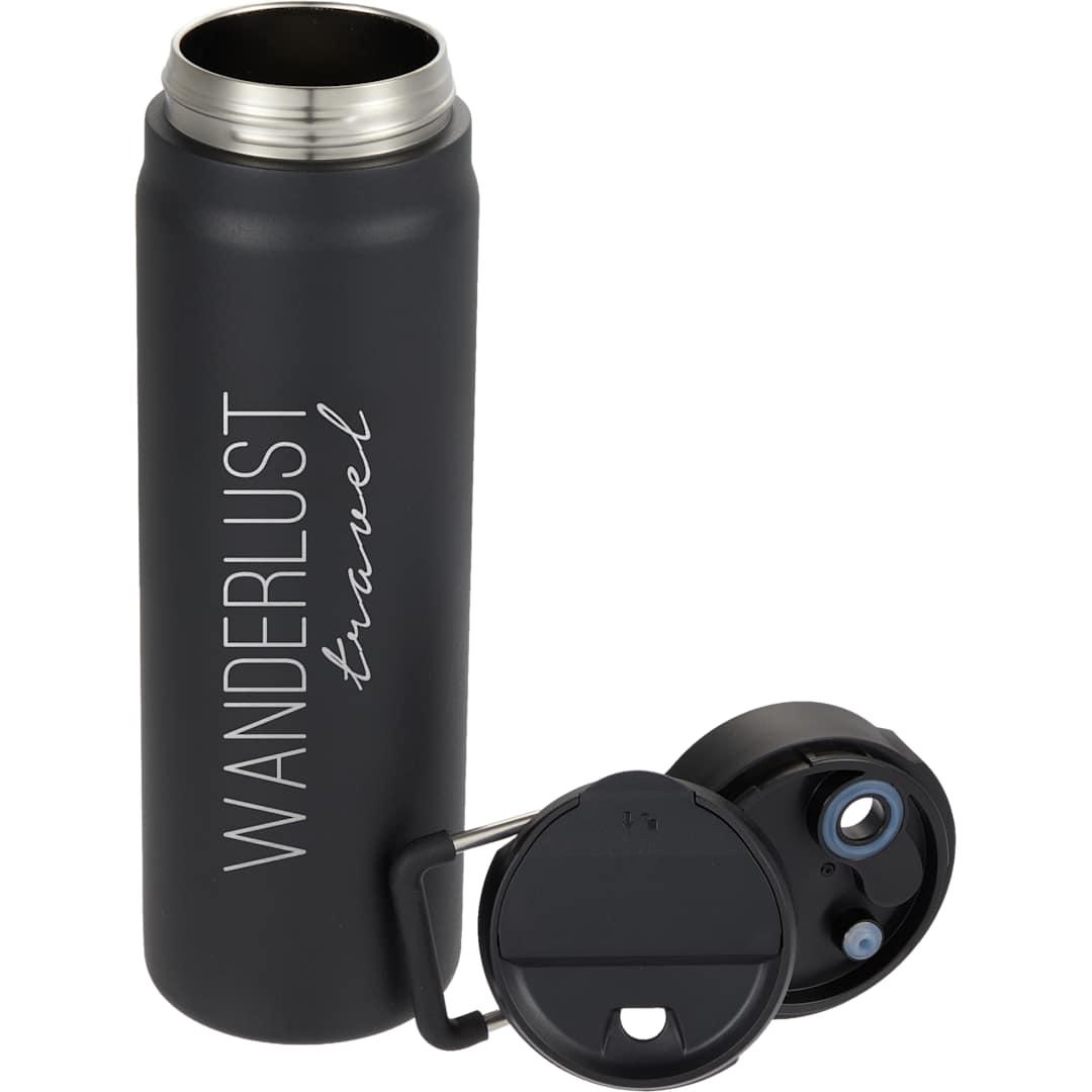 Kara recycled insulated bottle w/ swivel lid 24oz Black miniatura 10