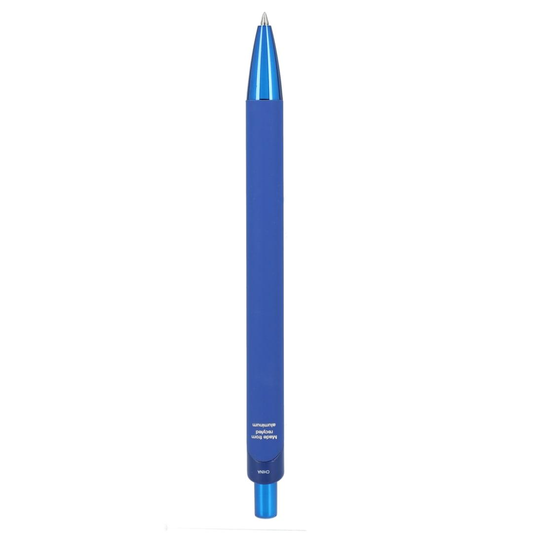 Metallic recycled aluminum soft touch gel pen Black miniatura 8