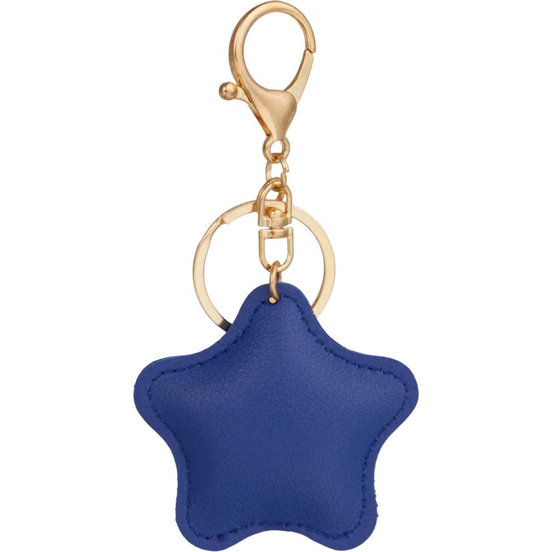 Star leather keychain Black miniatura 7