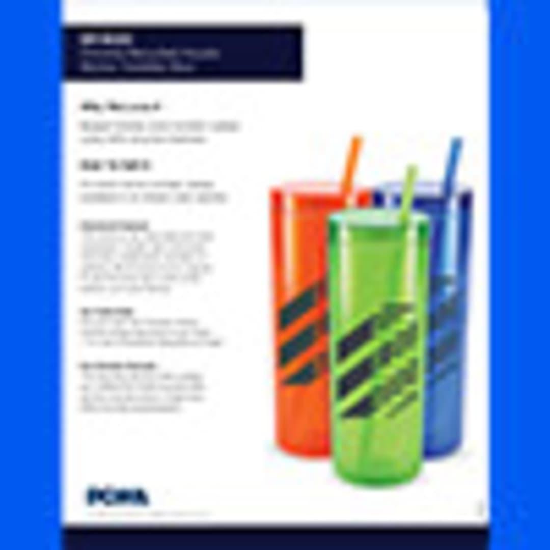 Chroma recycled acrylic straw tumbler 16oz Black miniatura 5