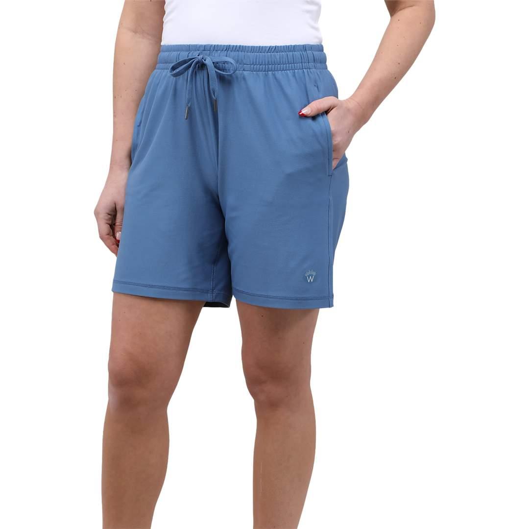 Wellable womens knit short Blue miniatura 5