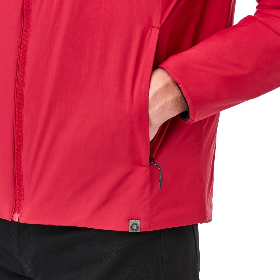 Mens kyes eco packable insulated jacket Red front