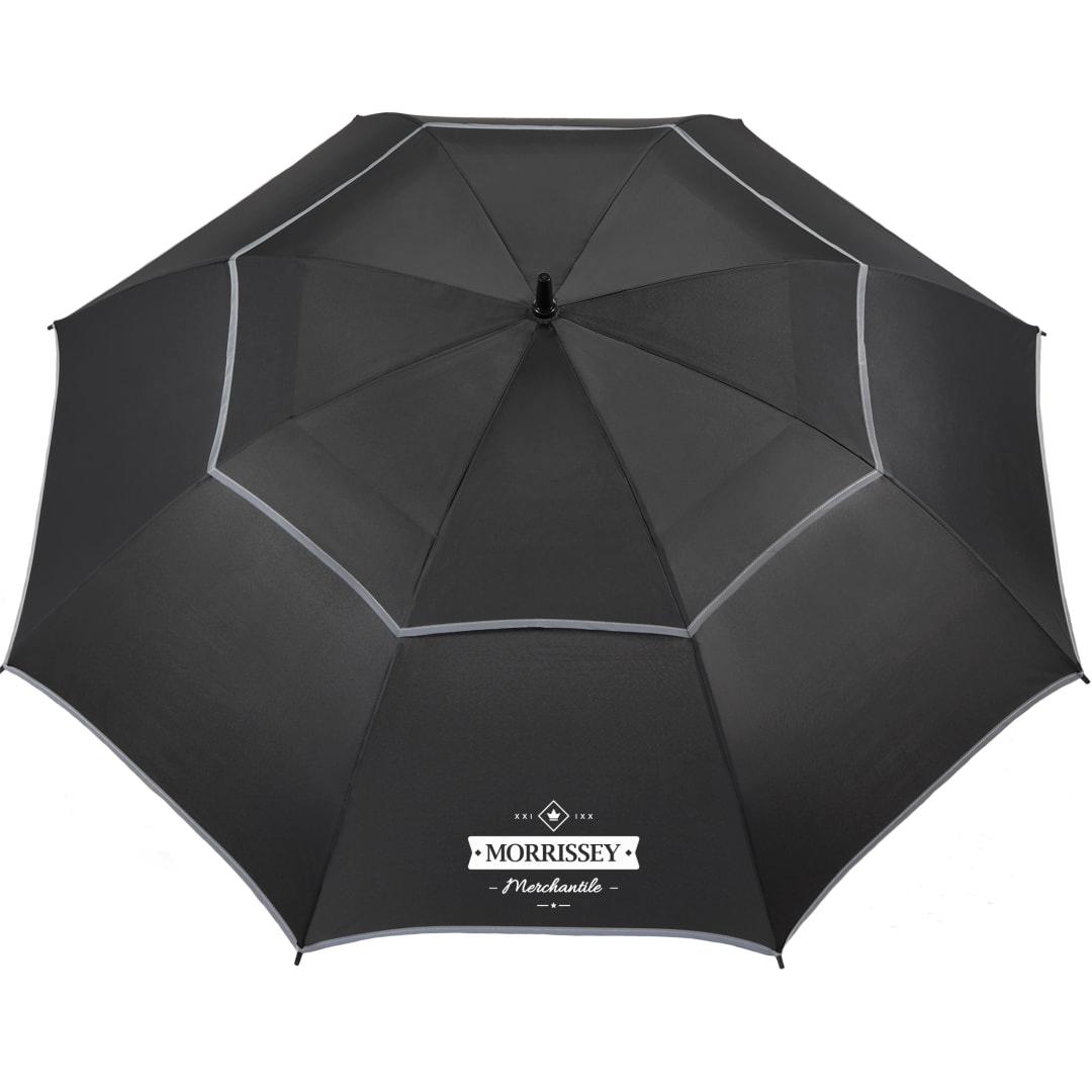 62 Rpet golf umbrella w/ reflective trim Black miniatura 5
