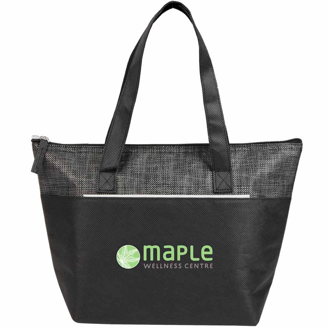 Mist recycled 9-can non-woven tote cooler Black miniatura 7