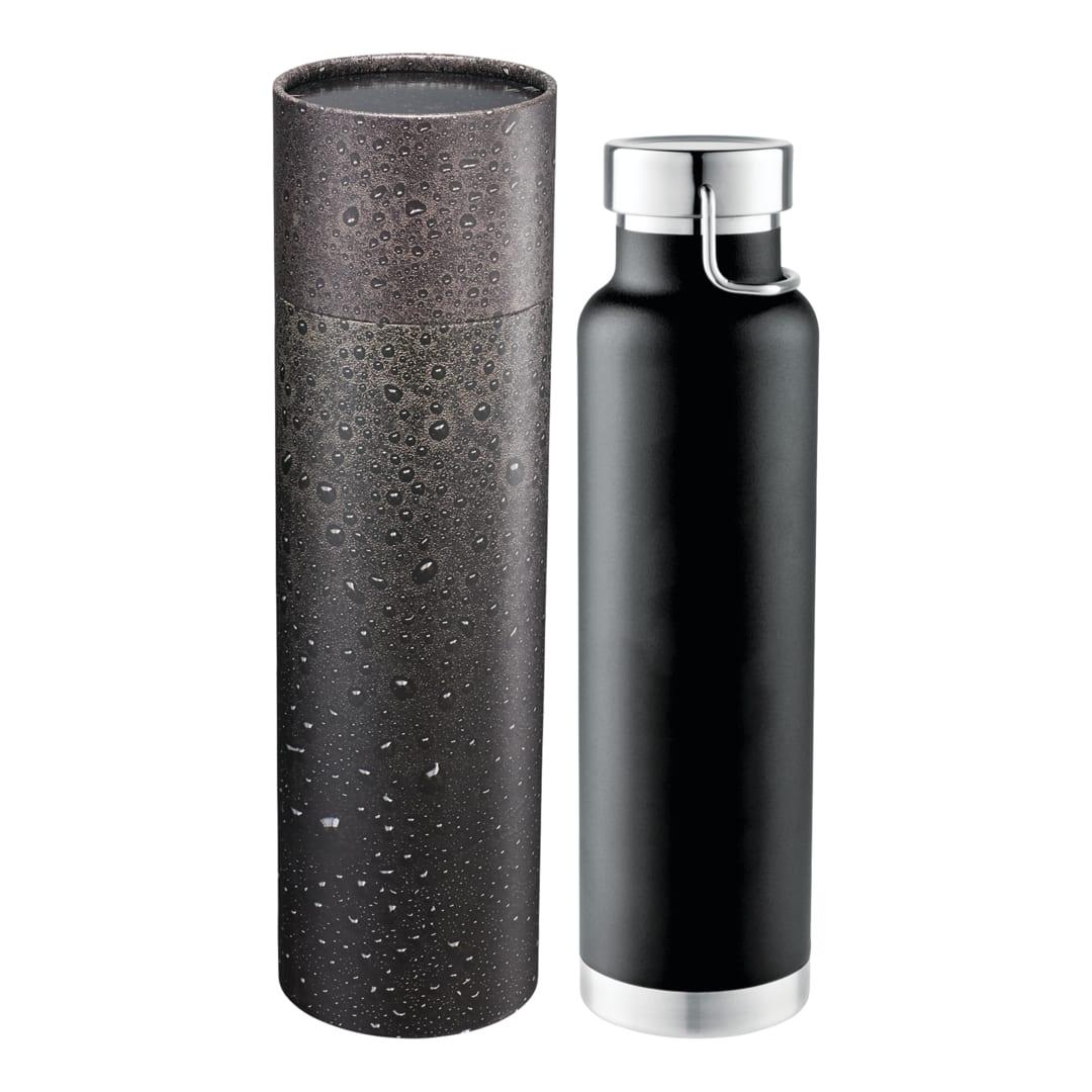 Thor copper vac bottle 22oz with cylindrical box Black front