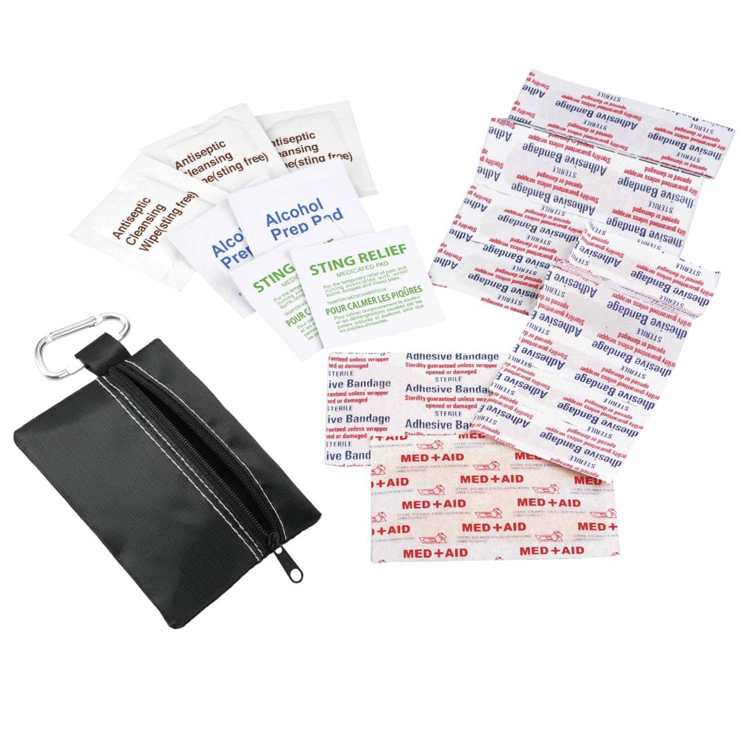 Zippered 20-piece first aid pouch Black miniatura 3