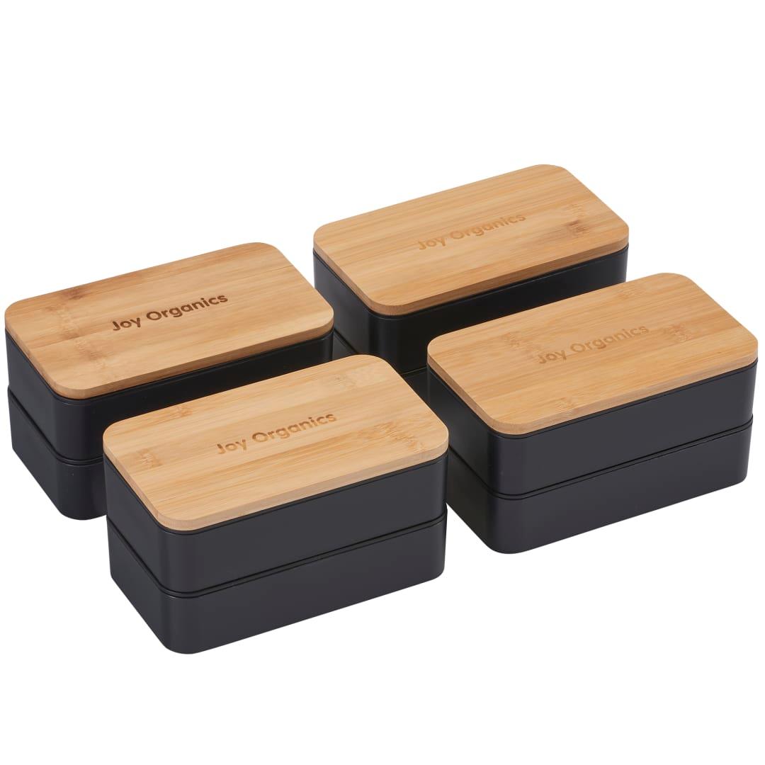 Stackable bamboo fiber bento box Beige miniatura 16