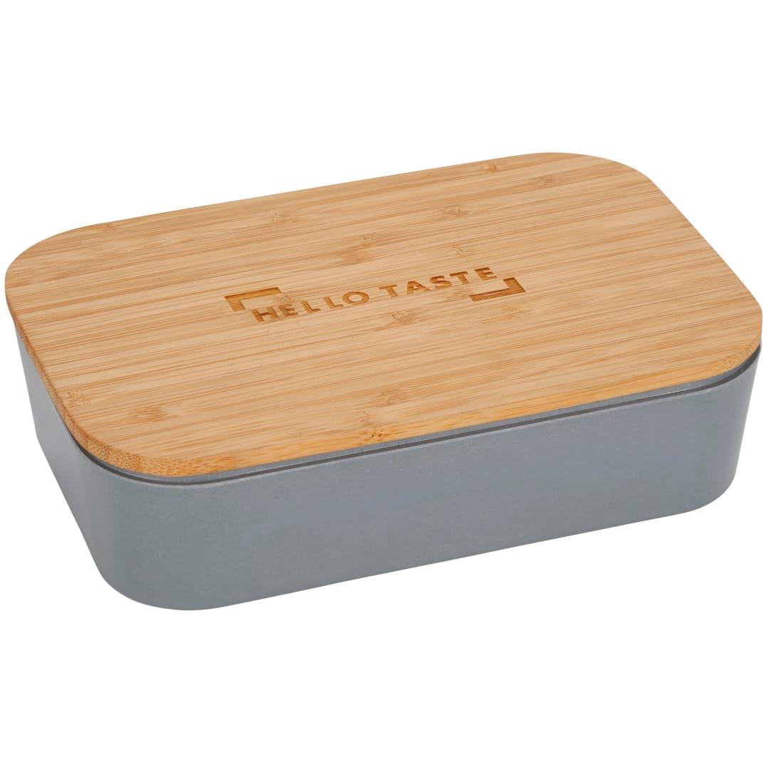 Bamboo fiber lunch box with cutting board lid Beige miniatura 28