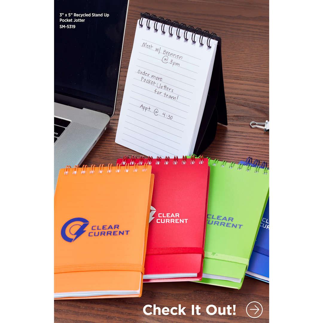 3 X 5 recycled stand up pocket jotter Black miniatura 4