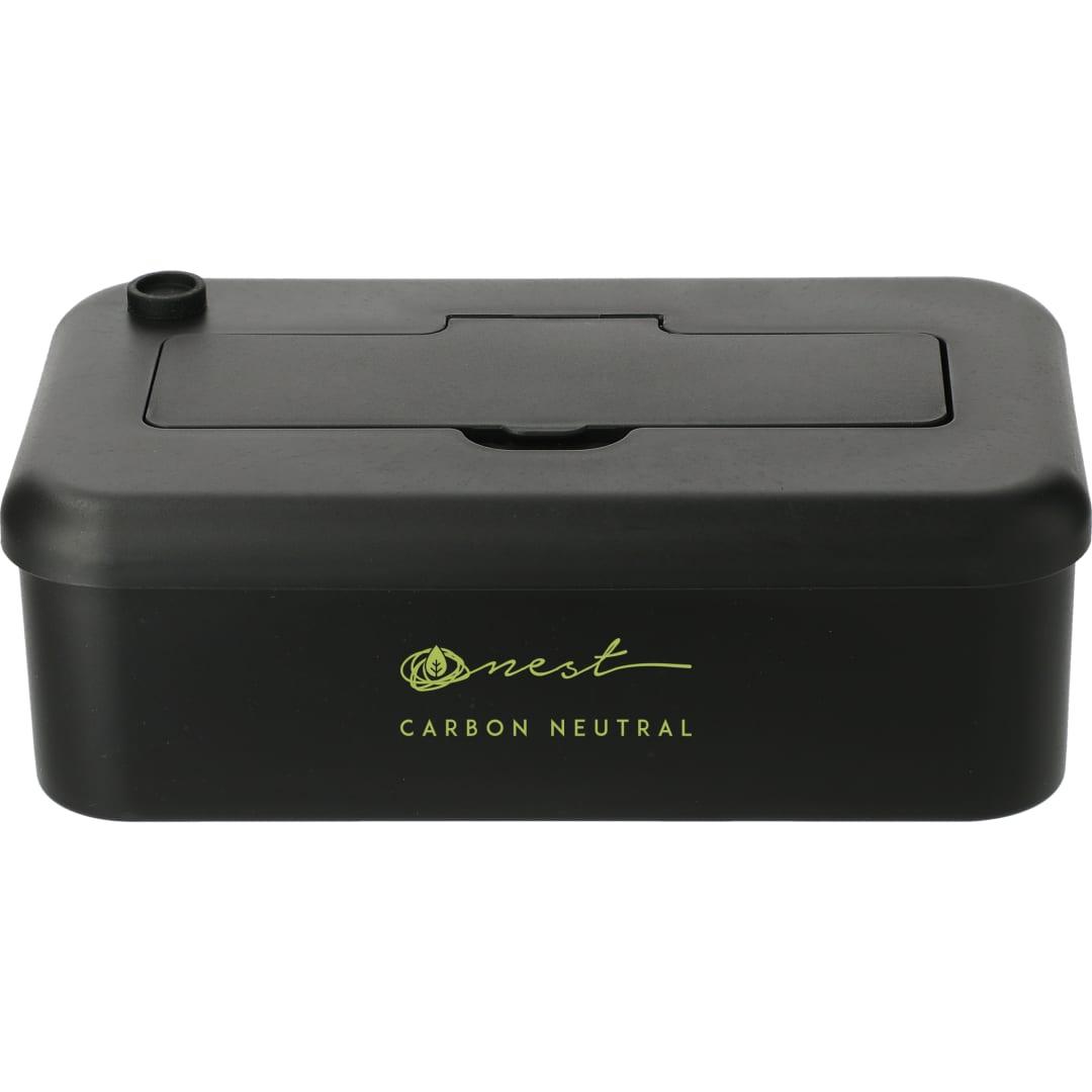 Bamboo fiber lunch box with utensils Black miniatura 8