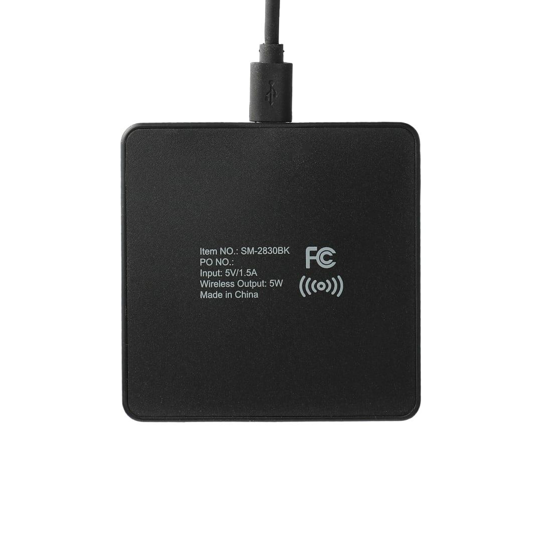 Square wireless charging pad Black miniatura 4