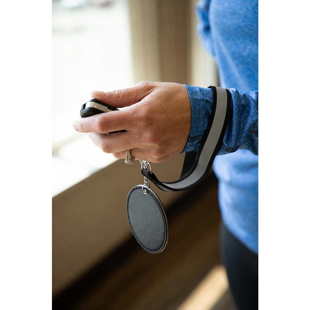 Reflective recycled wrist lanyard Black miniatura 7