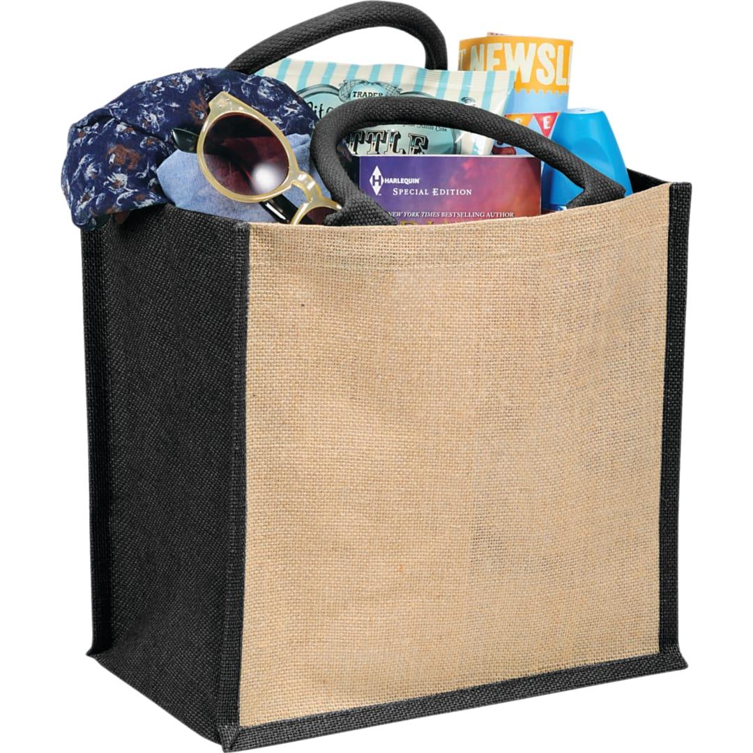 Medium jute gift tote Navy Blue front