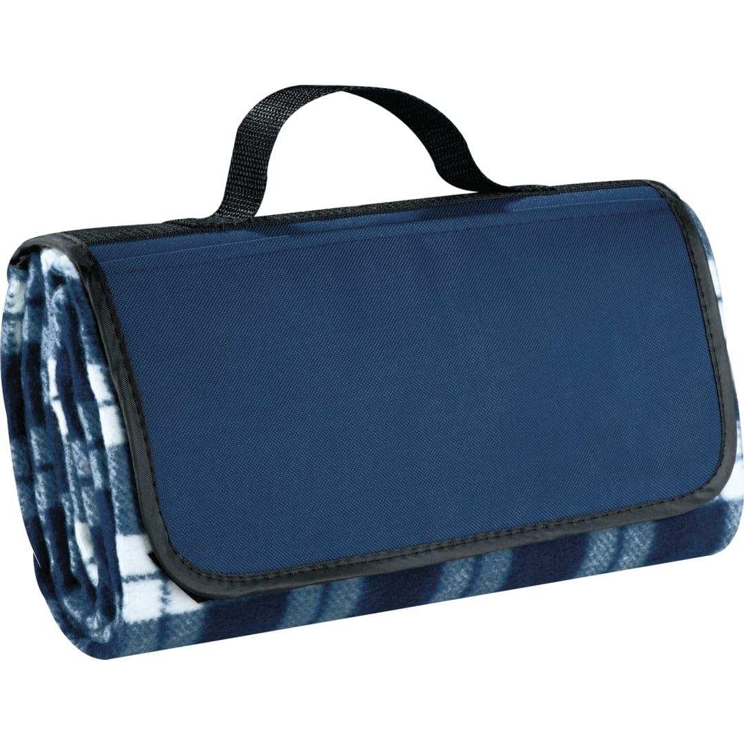 Padded water-resistant fleece picnic blanket Navy Blue miniatura 10