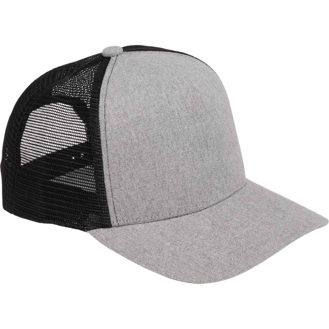 Recycled cotton canvas 5 panel mesh back ballcap Black miniatura 10