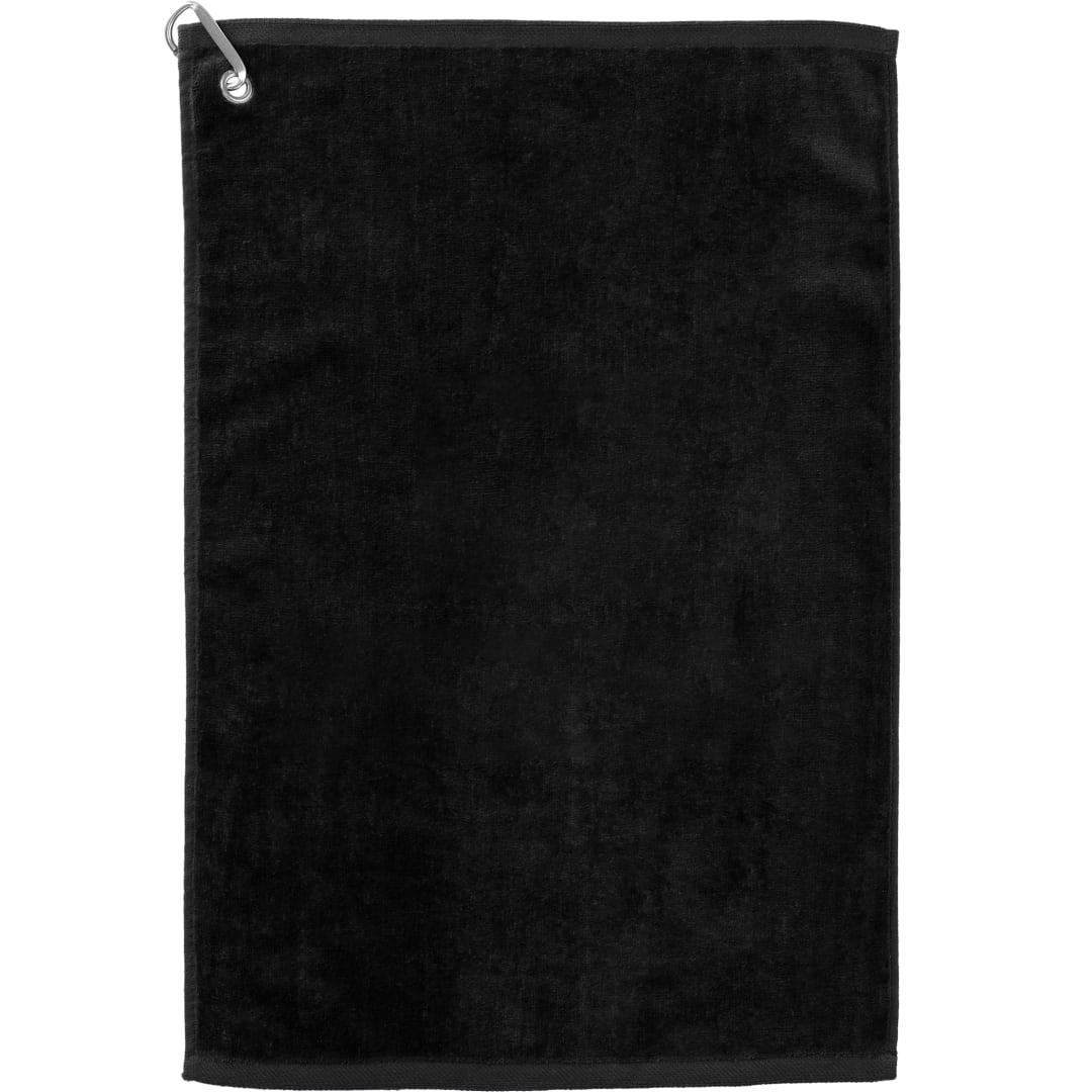 3.5 Lb./doz. 16x25in terry golf towel Black front