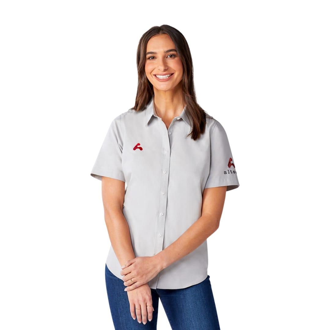 Womens samson oxford ss shirt Sky Blue front
