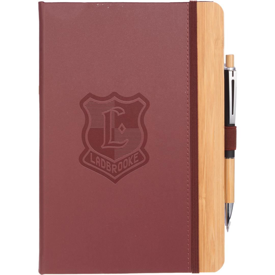 5.5 X 8.5 fsc® recycled bamboo fiber pu journal Black miniatura 13