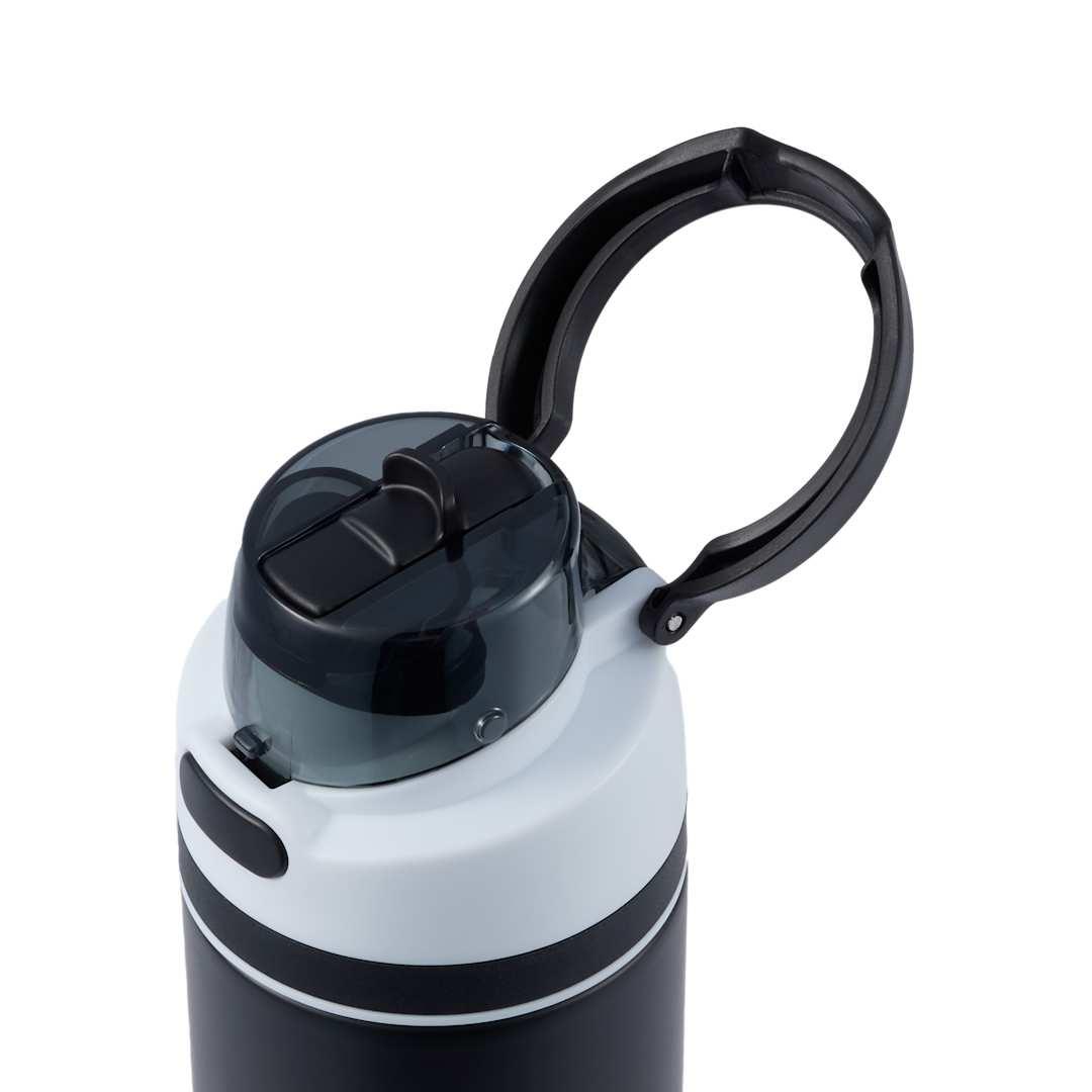 Elvin 28oz recycled stainless flip straw bottle Black miniatura 13