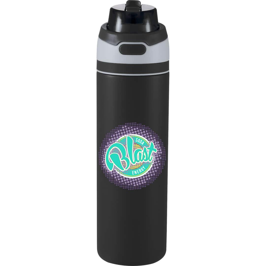 Elvin 28oz recycled stainless flip straw bottle Black miniatura 15