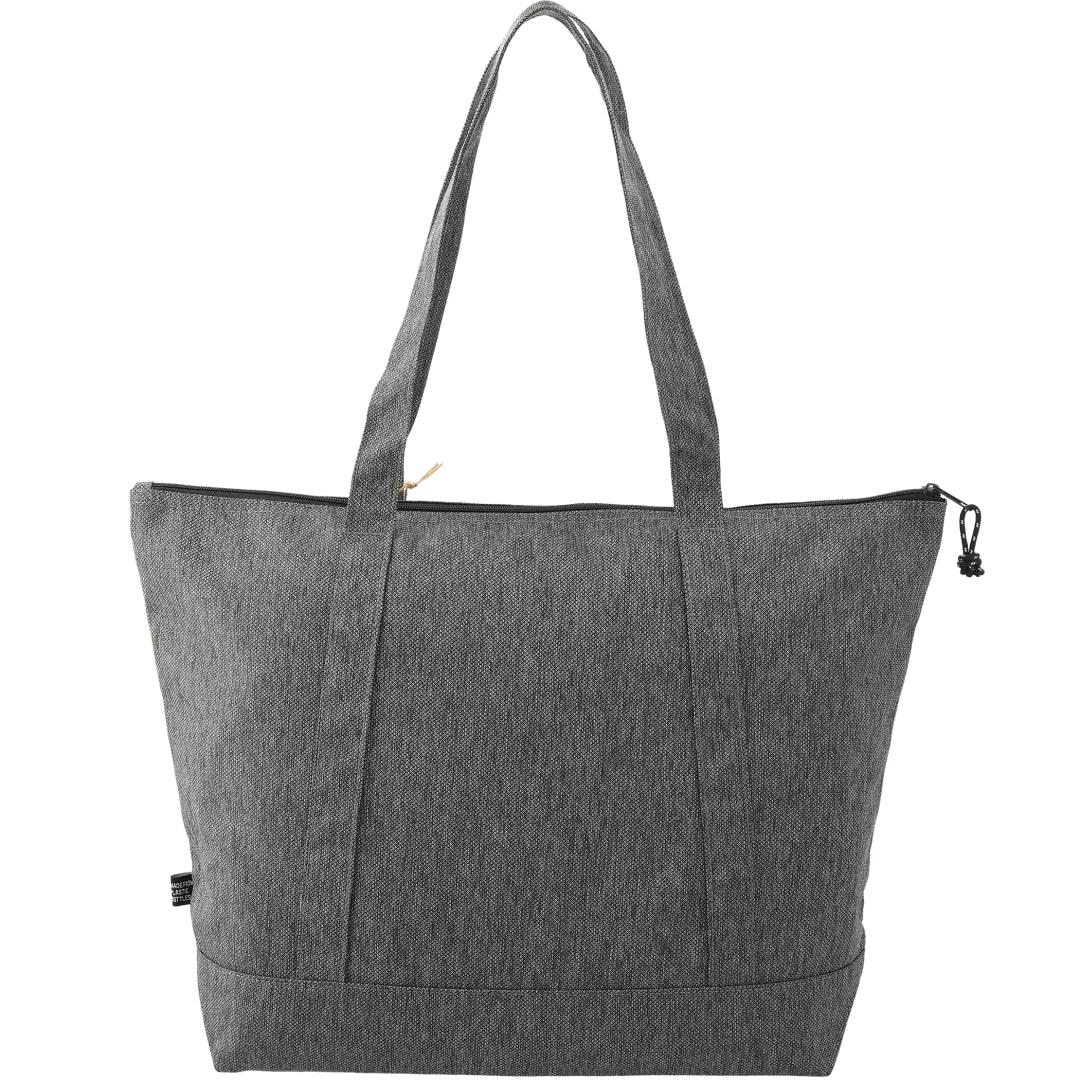 Vila recycled zippered tote Graphite front