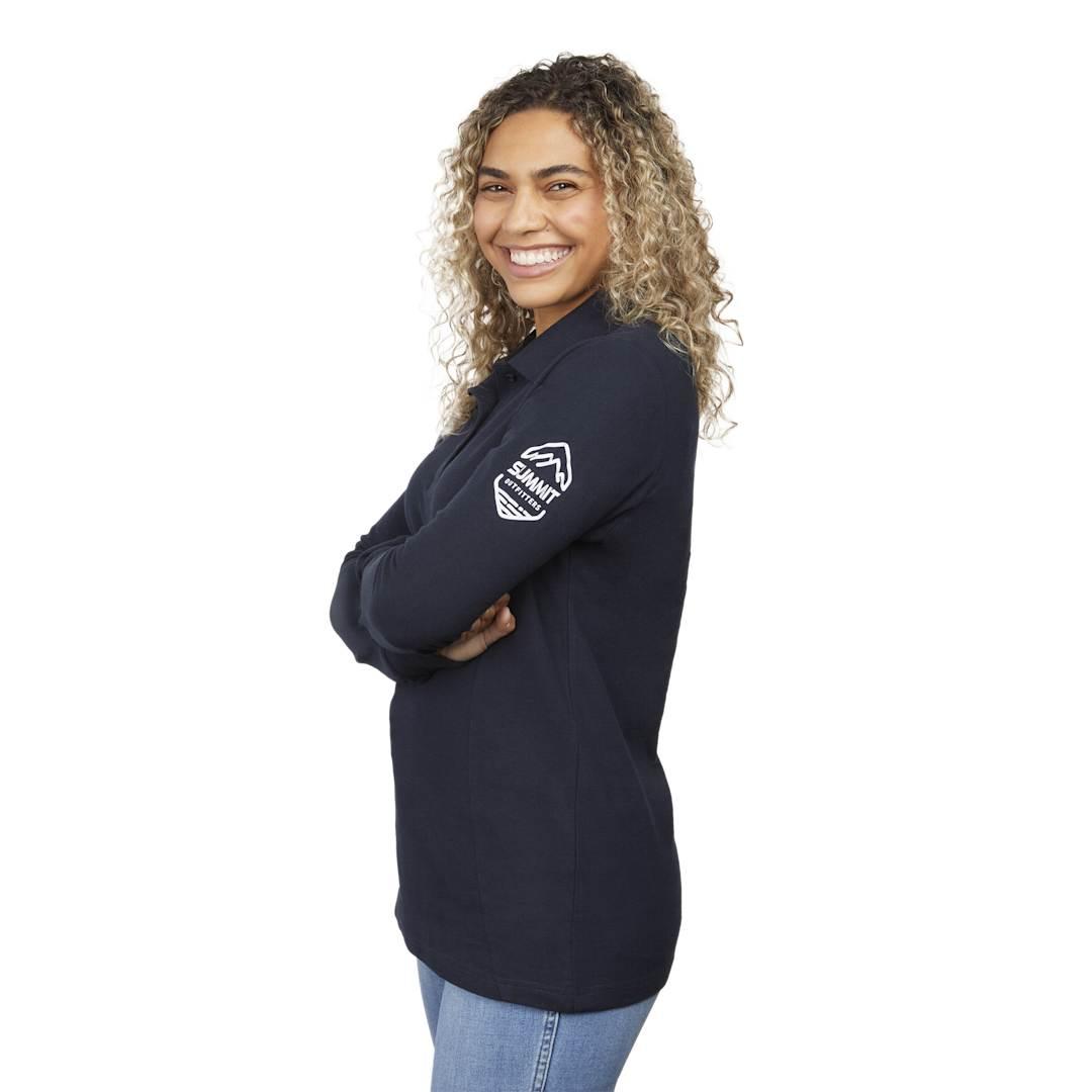 Palo long sleeve 100% cotton pique polo - womens Navy Blue miniatura 9