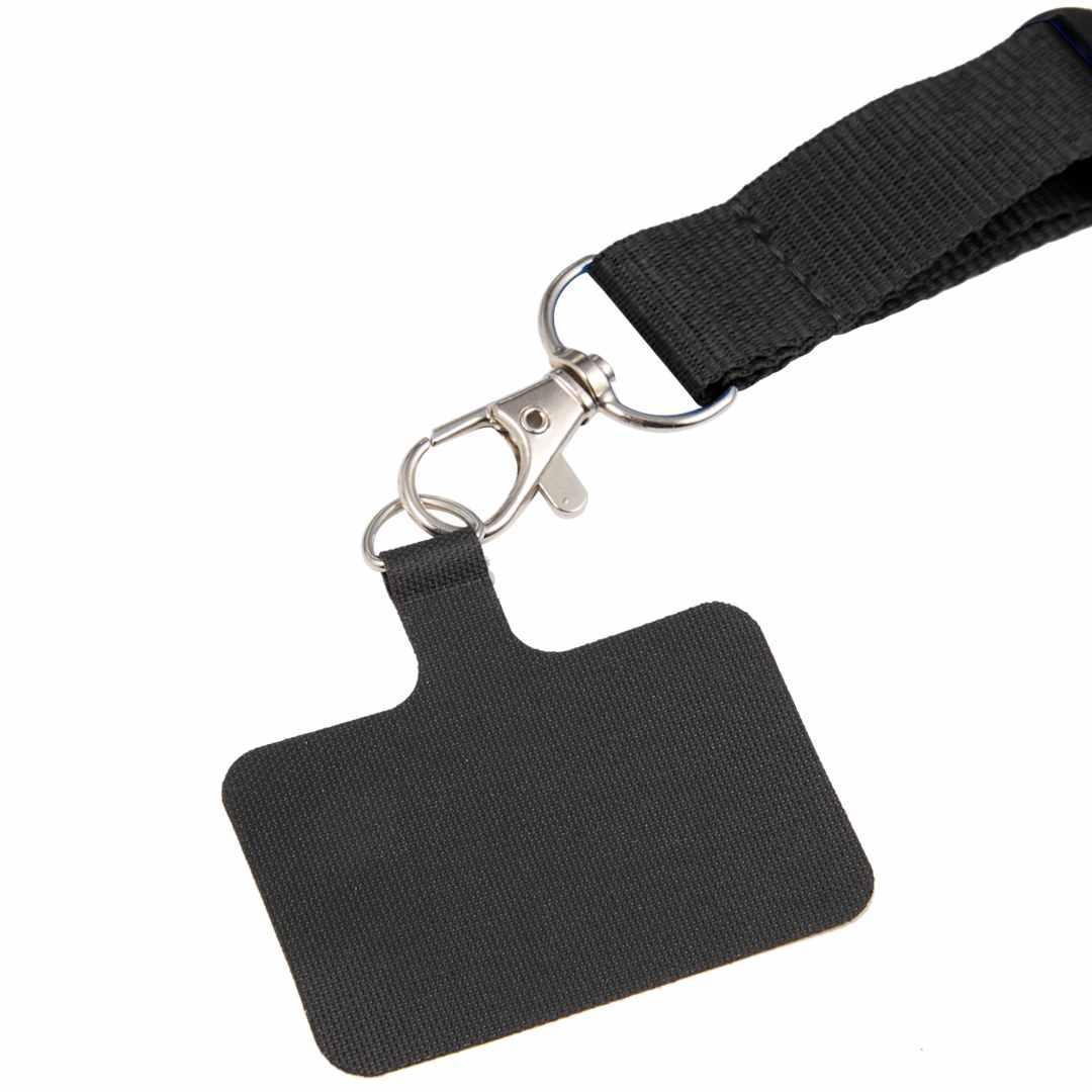 Adjustable recycled phone lanyard Black miniatura 9