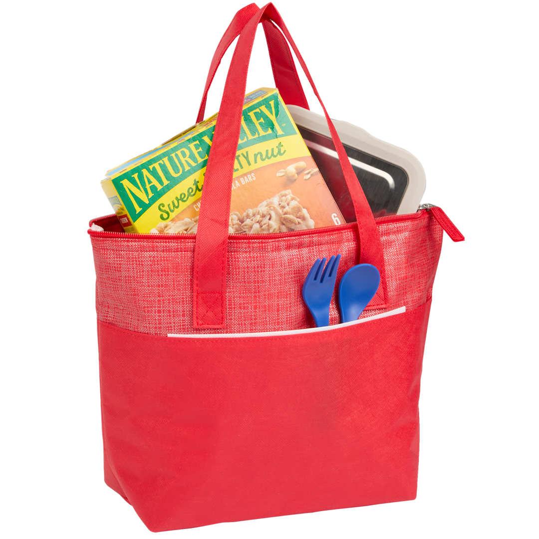 Mist recycled 9-can non-woven tote cooler Black miniatura 12