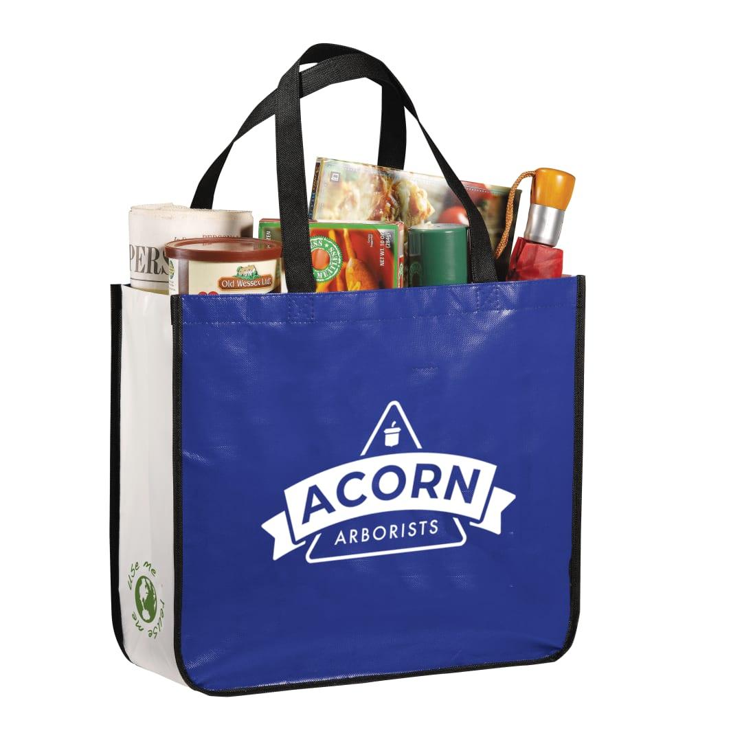 Gloss laminated non-woven shopper tote Black miniatura 8