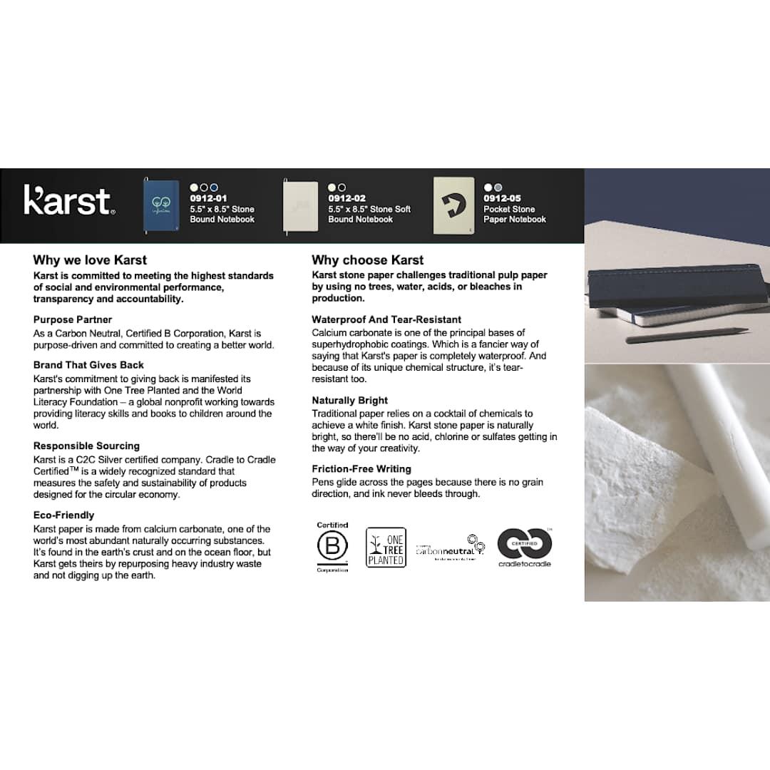 Karst pocket stone paper notebook Beige miniatura 3