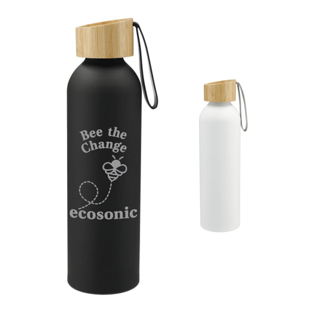 Ryze aluminum bottle 22 oz w/ fsc® 100% bamboo lid White front