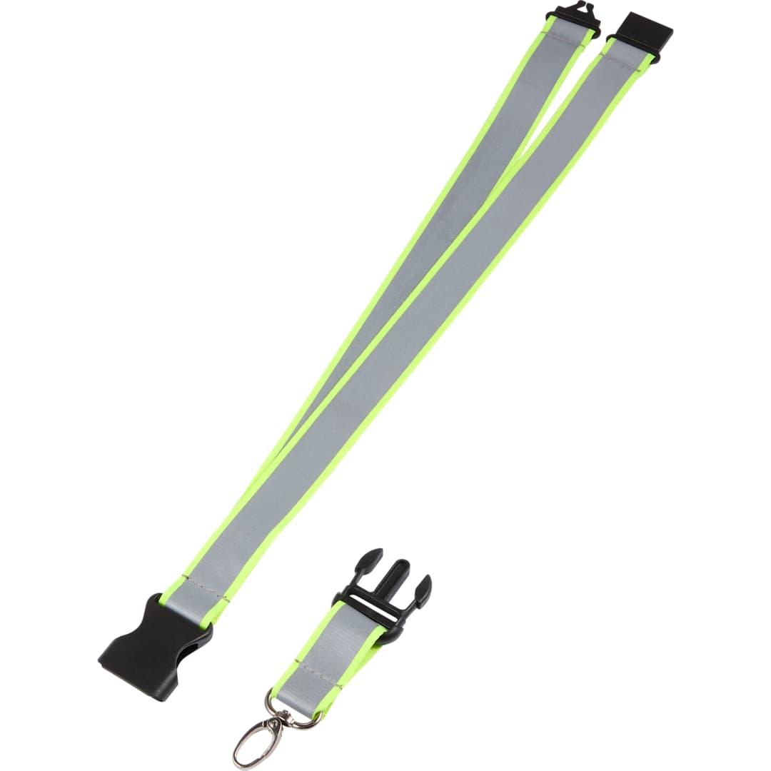 Recycled polyester reflective lanyard Black miniatura 19
