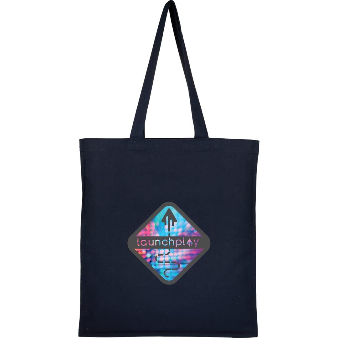 Double-stitched 8oz organic cotton tote Navy Blue miniatura 8