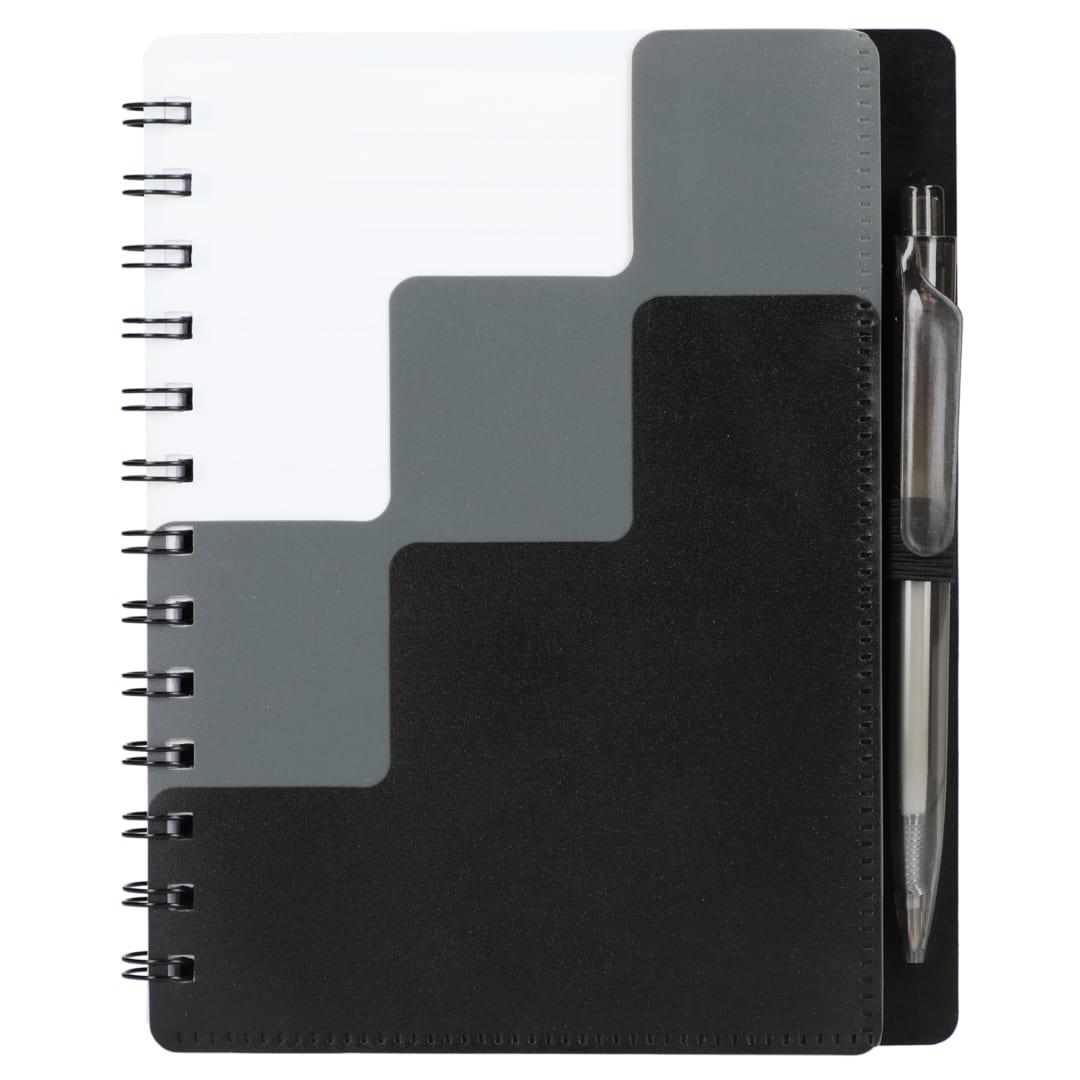 5 X 7 recycled pace spiral notebook w pen Black miniatura 3