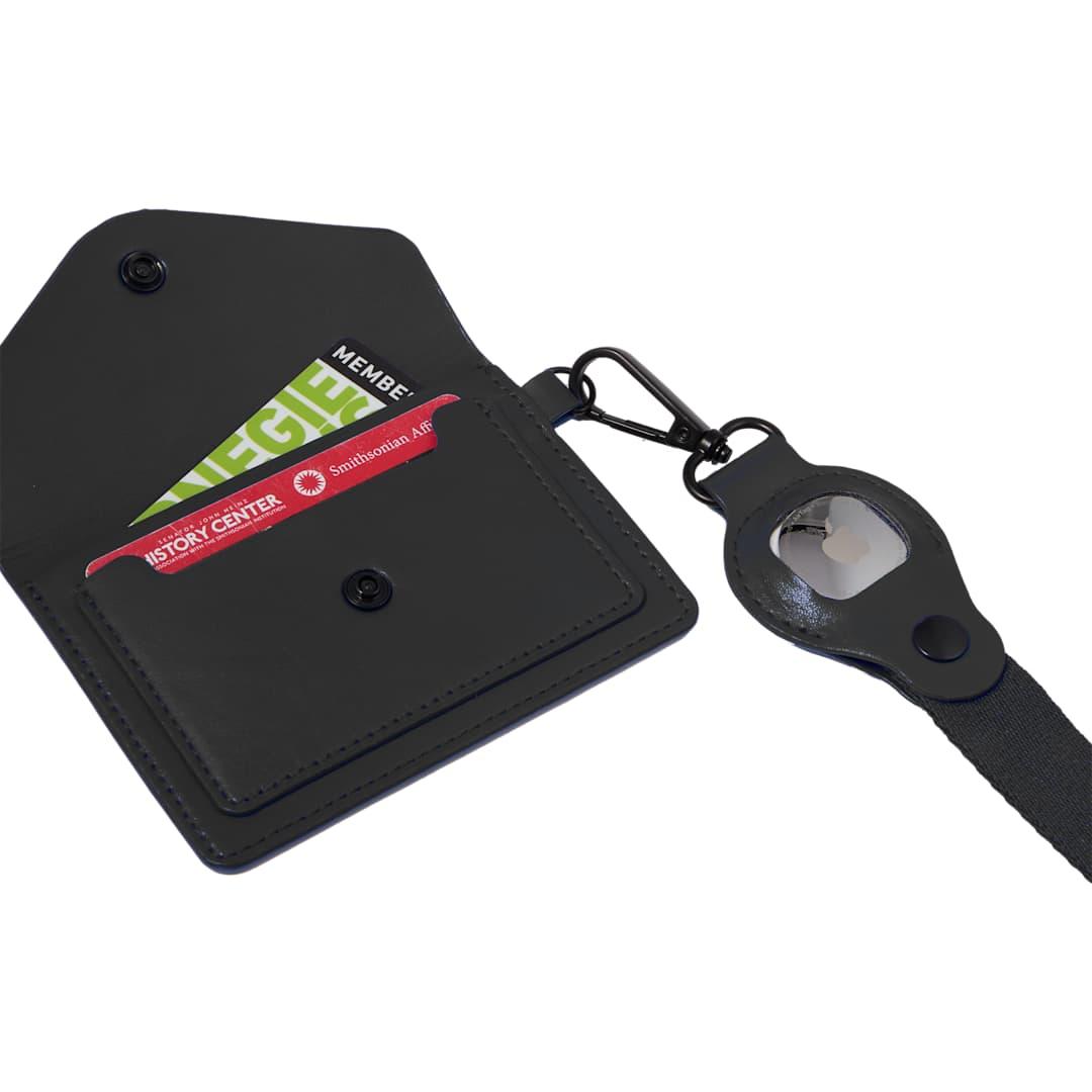 Recycled wrist lanyard with card holder Black miniatura 3