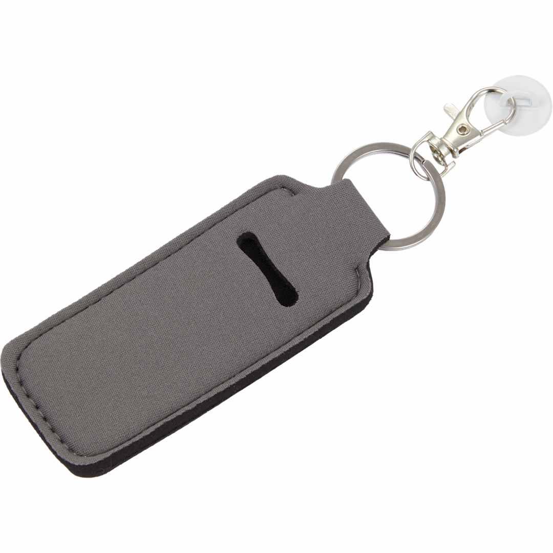 Bottle charm w/ neoprene chapstick holder Black miniatura 13