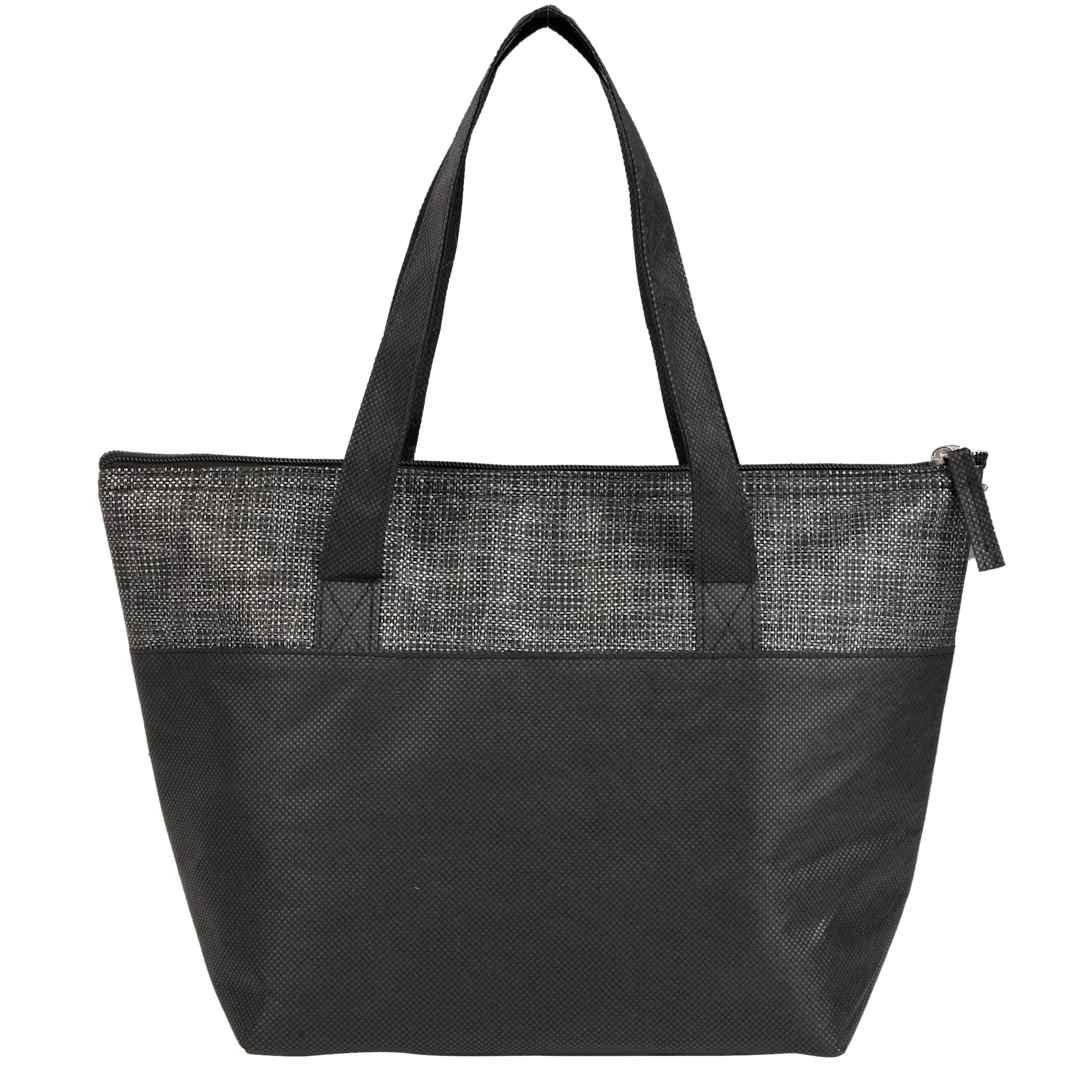 Mist recycled 9-can non-woven tote cooler Black miniatura 4