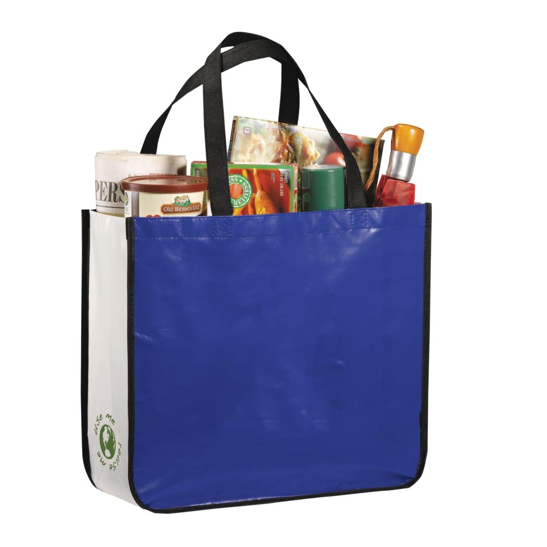 Gloss laminated non-woven shopper tote Black miniatura 5