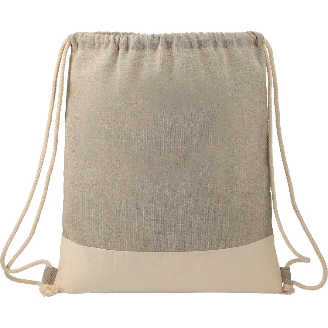 Split recycled cotton drawstring bag Natural miniatura 3