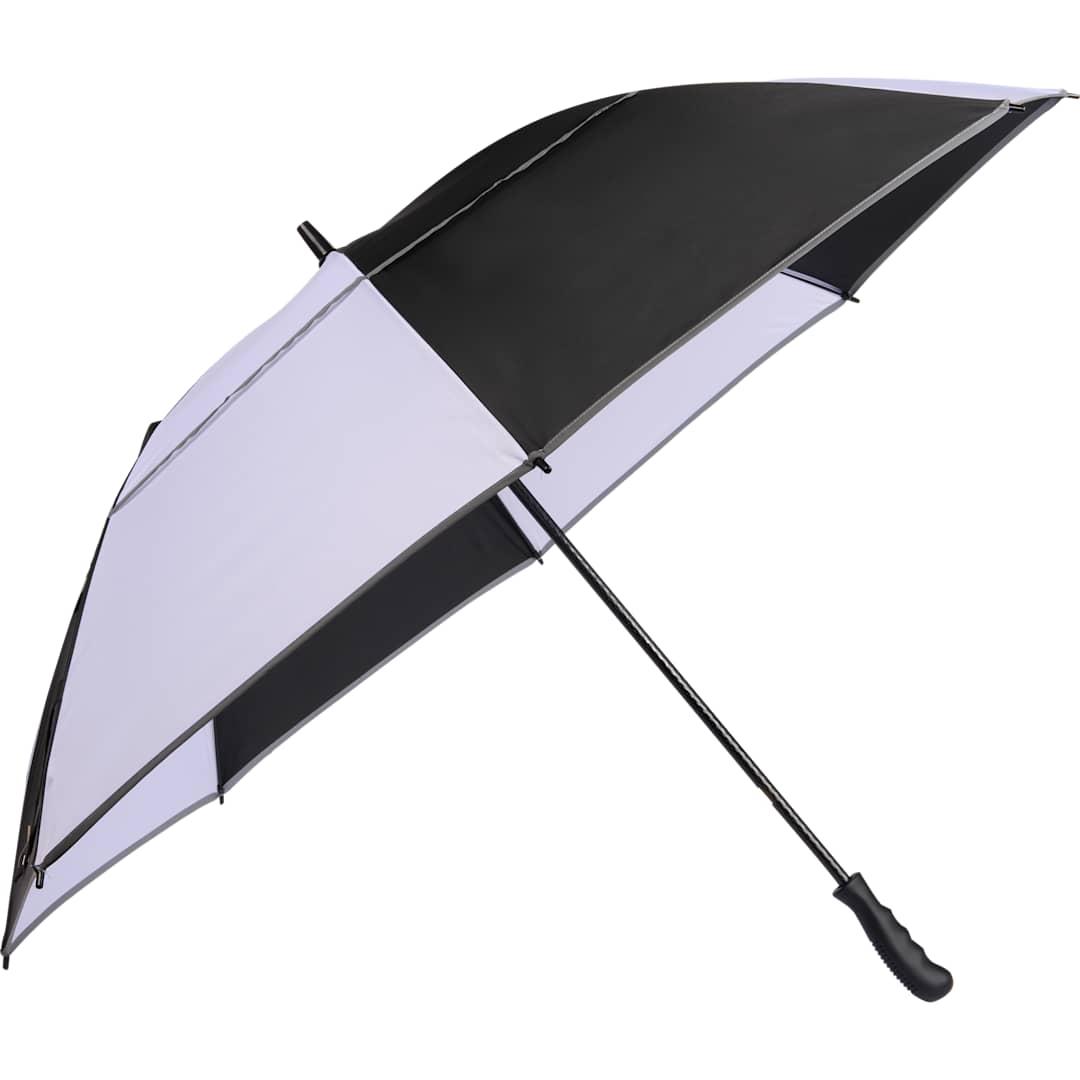 62 Rpet golf umbrella w/ reflective trim Black miniatura 7