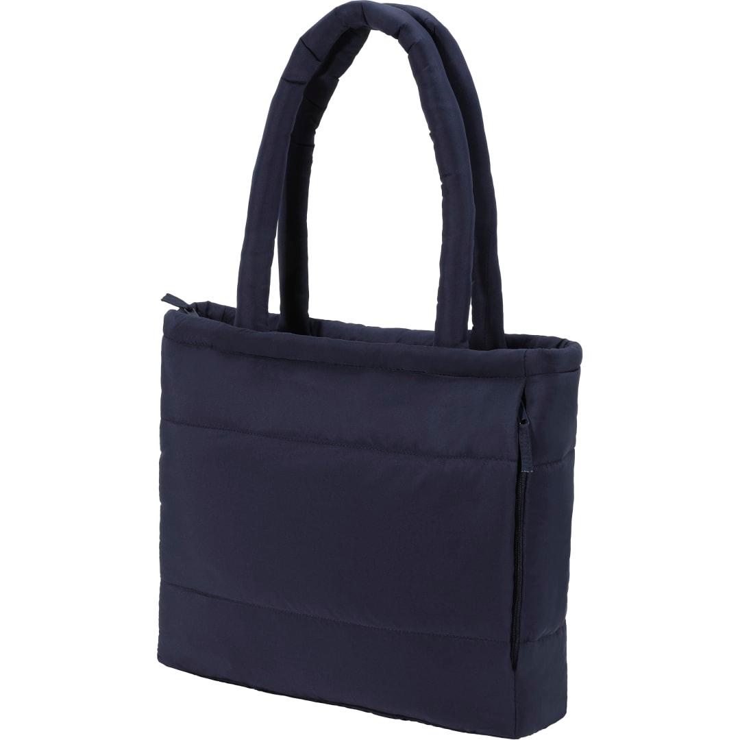 Puffer recycled 15 laptop tote Brown miniatura 12