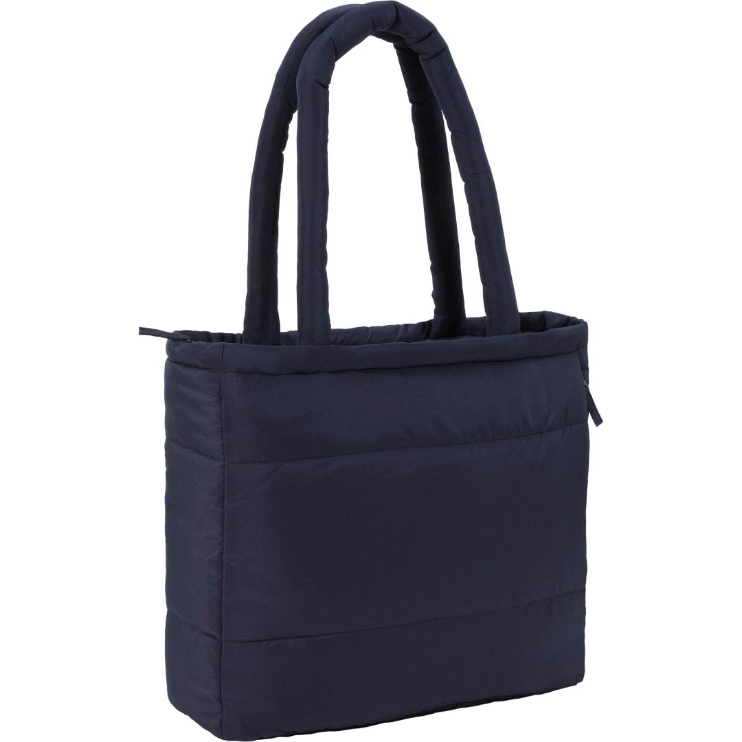 Puffer recycled 15 laptop tote Brown miniatura 13