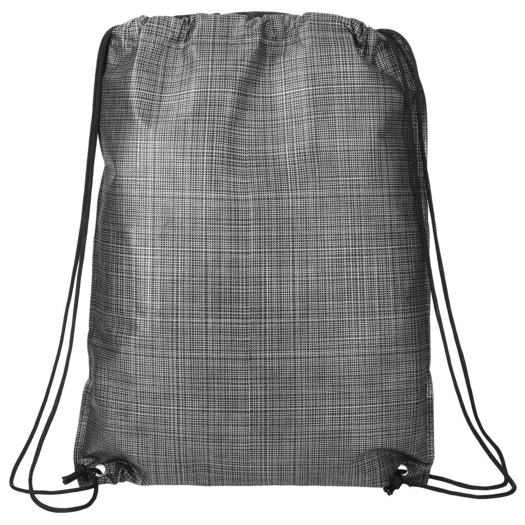 Crossweave heat sealed drawstring bag Black front