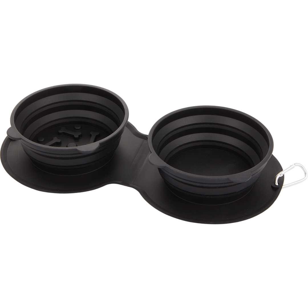 Chowtime dual collapsible slow feeder Black front