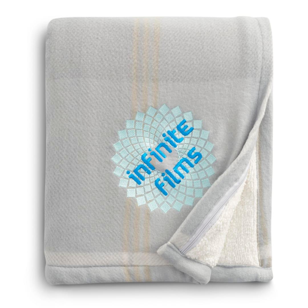 Plaid fleece sherpa blanket Blue miniatura 18